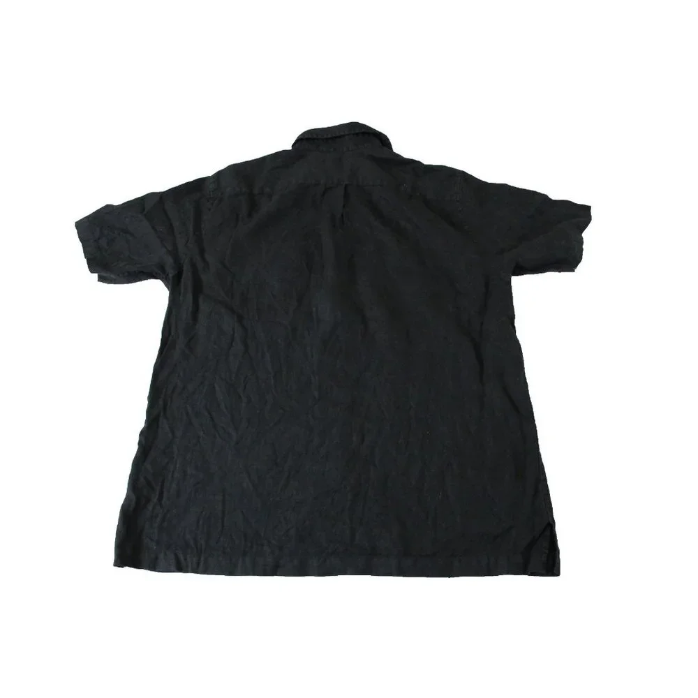 Lands’ End Men’s Black Short Sleeve Button-Up Shirt Size‎ M (15–15½) 100% Cotton